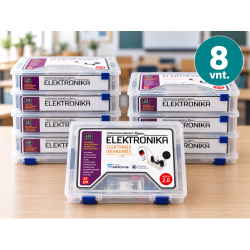 Elektrinės grandinės - 8 vnt pradedančiųjų klasės rinkinys Elektrinės grandinės - 8 vnt pradedančiųjų klasės rinkinys